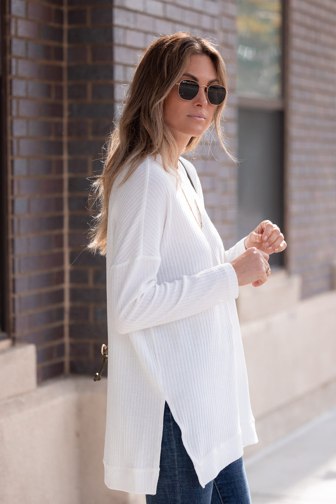 Achieve Long Sleeve Shirt with Side Slit