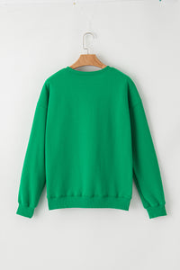LUCKY Aphabet Chenille Embroidered Pullover Sweatshirt