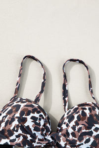 Twisted Bust Leopard Bikini Set