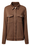 Zip Up Button Flap Pocket Shirt Collar Jackets
