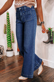 Wide Leg Pocketed High Waist Jeans