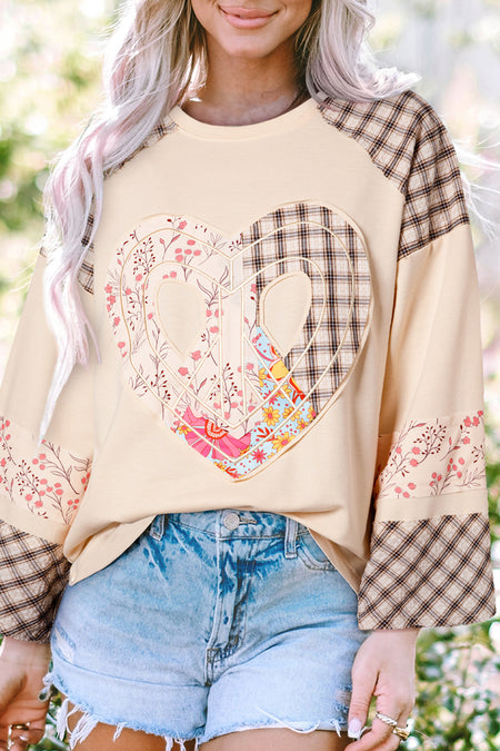 Heart Graphic Wide Long Sleeve Top