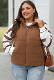 Corduroy Stand Neck Zipped Puffer Vest