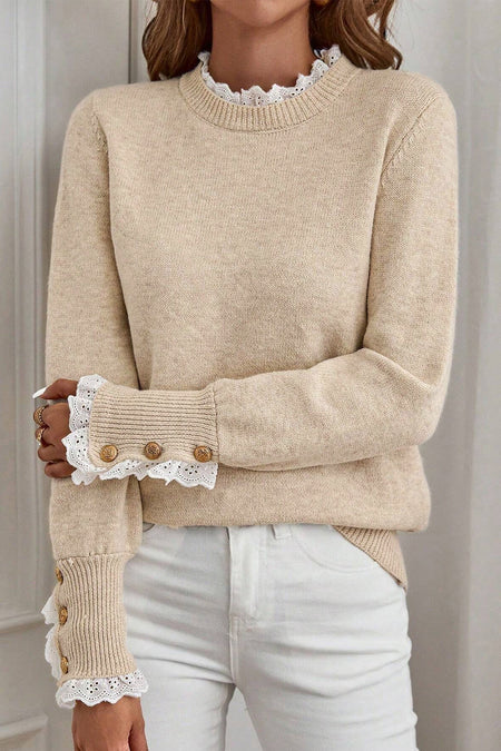 Lace Trim  Sweater