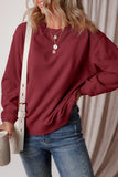 Solid Fleece Lined Drop Shoulder Terry Sweatshirt