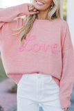 Corded Love Script Graphic Baggy Sweater