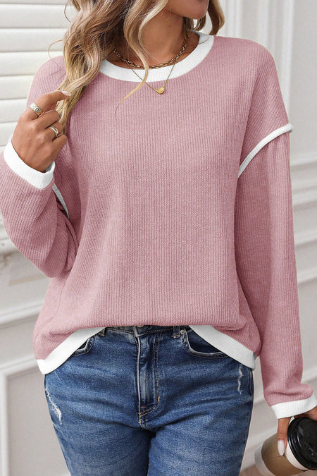 Contrast Loose Top