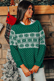 Snowflake Dotted Print Round Neck Sweater