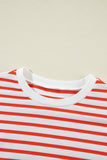 Stripe Drop Shoulder Crew Neck Loose Sweatshirt