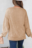 Mineral Wash Big Bow Patchwork Pullover Sweatshirt
