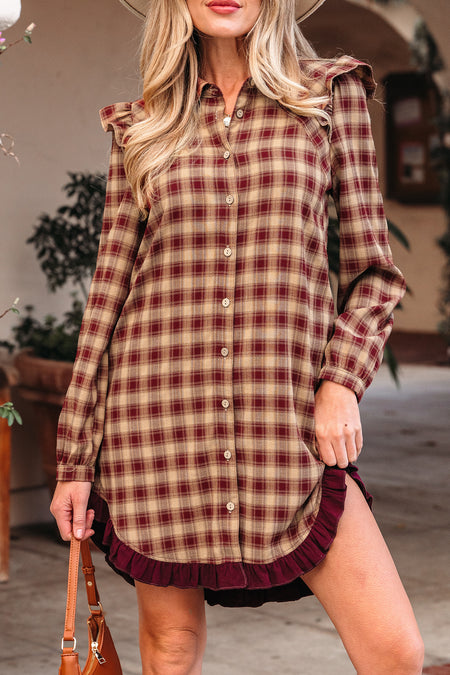 Ruffled Shirt Dress