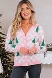 Checkered Christmas Cardigan Sweater