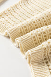 Open Knit Bracelet Sleeve Sweater