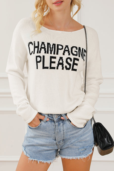 Champagne Please Graphic Sweater