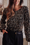 Sequin Puff Sleeve Bodysuit