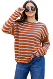 Stripe Drop Shoulder Casual Sweater