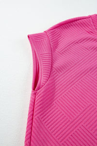 Bonbon Solid Textured V Neck Shift Midi Dress
