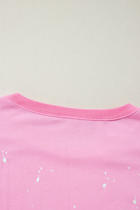 Splash Spots Exposed Seam Baggy Sweatshirt