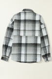 Plaid Flap Pockets Shacket