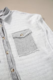 Contrast Flap Pockets Relaxed Shacket