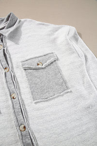 Contrast Flap Pockets Relaxed Shacket