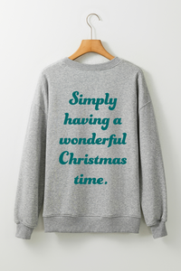 2-side Printed Christmas Tree Letter Graphic Sweatshirt