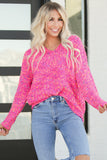 Colorful Spots Knitted V Neck Casual Sweater