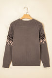 Western Crew Neck Knitted Sweater