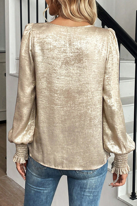 Metallic Smocked Blouse
