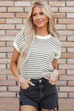 Stripe Ribbed Trim Loose Fit Knitted Sweater Vest