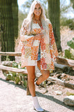 Boho Patchwork Floral Open Front Kimono