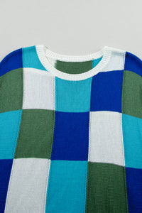 Color Block Cap Sleeve Sweater