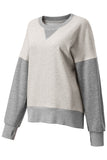 Color Block Thumbhole Sleeve Drop Shoulder Sweatshirt