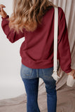 Solid Fleece Lined Drop Shoulder Terry Sweatshirt