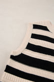 Ribbed Trim Knitted Sweater Vest