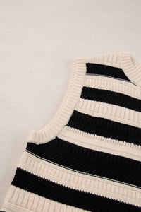 Ribbed Trim Knitted Sweater Vest