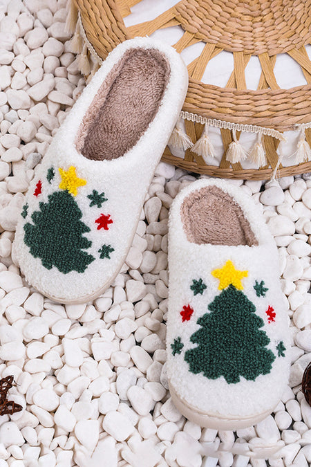 Christmas Cartoon Pattern Plush Slippers