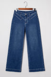 Stitched Waist Cuffed Jeans