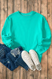 Solid Fleece Lined Drop Shoulder Terry Sweatshirt