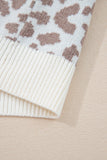 Leopard Chunky Knitted Cardigan Sweater