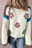 Daisy Flower Pointelle Knit Sweater