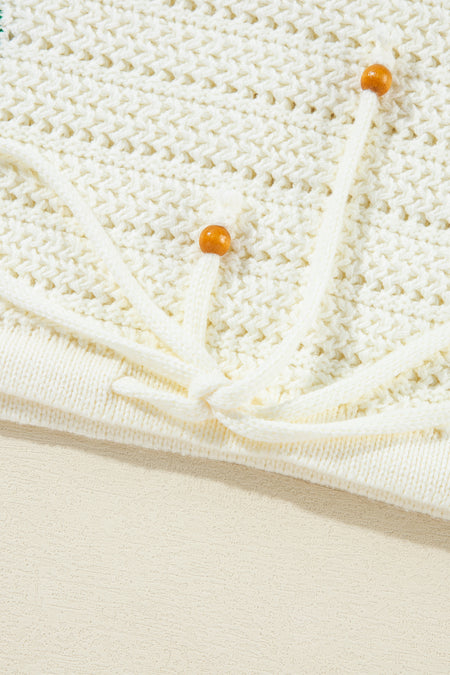 Daisy Flower Pointelle Knit Sweater