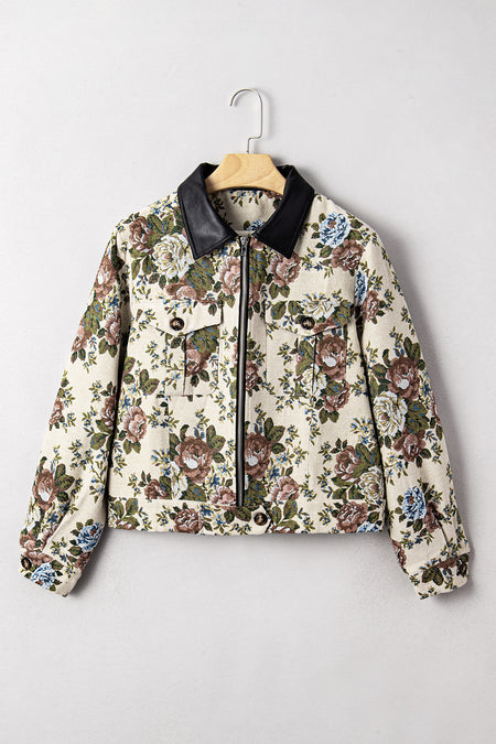 Floral Zip Up Jacket