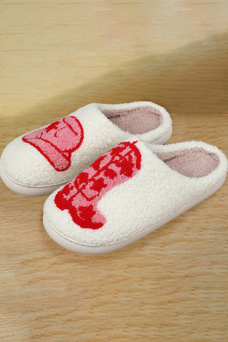 Christmas Cartoon Pattern Plush Slippers