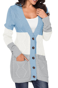 Front Pocket Buttons Closure Cardigan