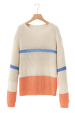 Colorblock Striped Drop Shoulder Cozy Sweater