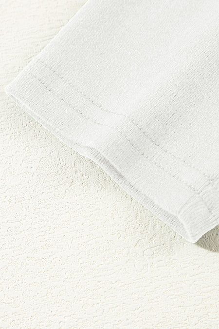 Solid Exposed Seam Crew Neck Long Sleeve Top