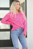 Colorful Spots Knitted V Neck Casual Sweater