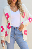 Flower Pattern Open Front Cardigan