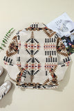 Aztec Printed Stand Neck Zip Up Jacket